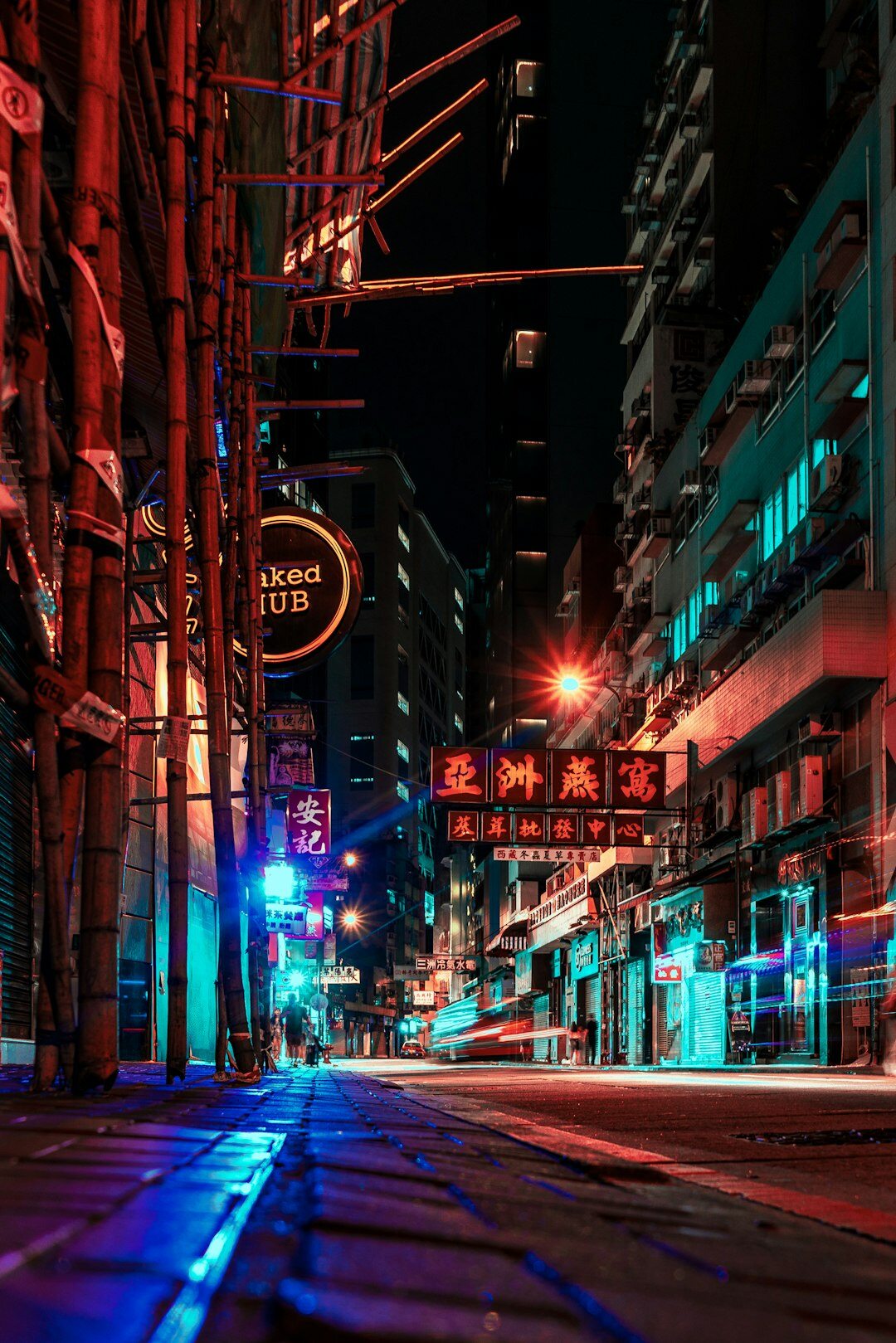 dark city street at night
